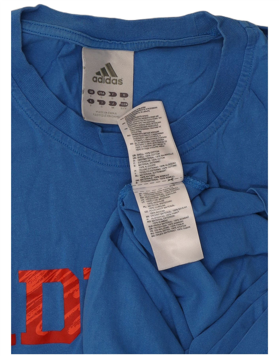 Мужская футболка Adidas с рисунком, маленький синий хлопок