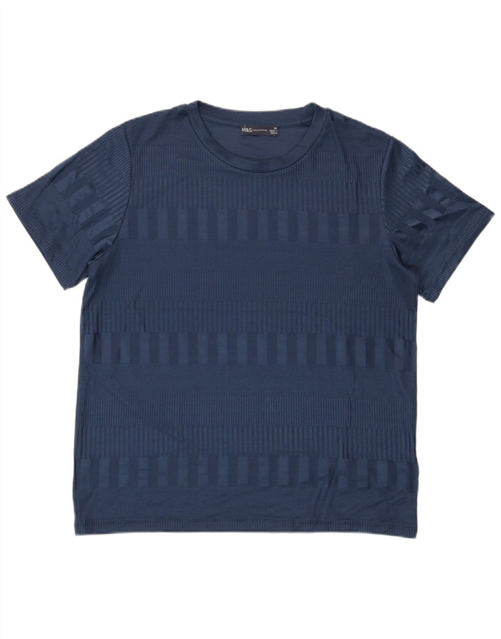 Женская футболка MARKS & SPENCER Top UK 16, большой полиэстер в темно-синюю полоску