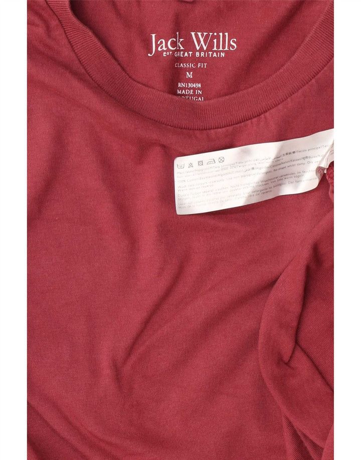 Мужская футболка классического кроя Jack Wills из хлопка среднего темно-бордового цвета
