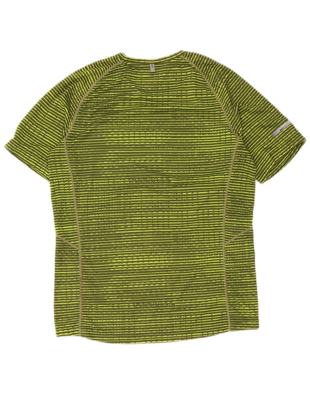 Женская футболка Nike Dri Fit Top UK 14, средний зеленый полосатый полиэстер