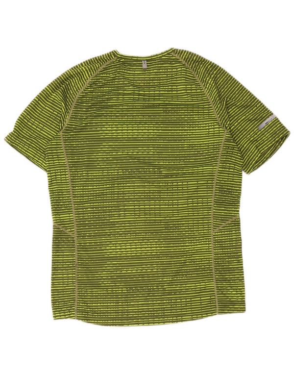 Женская футболка Nike Dri Fit Top UK 14, средний зеленый полосатый полиэстер