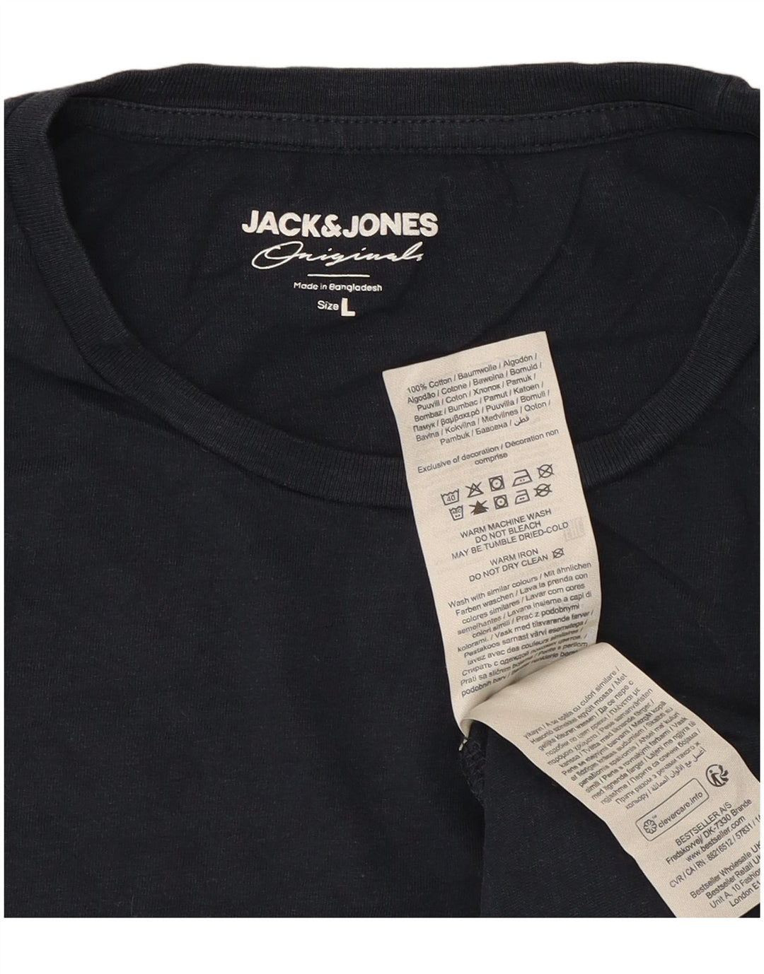 Мужская футболка Jack & Jones, большой темно-синий хлопок