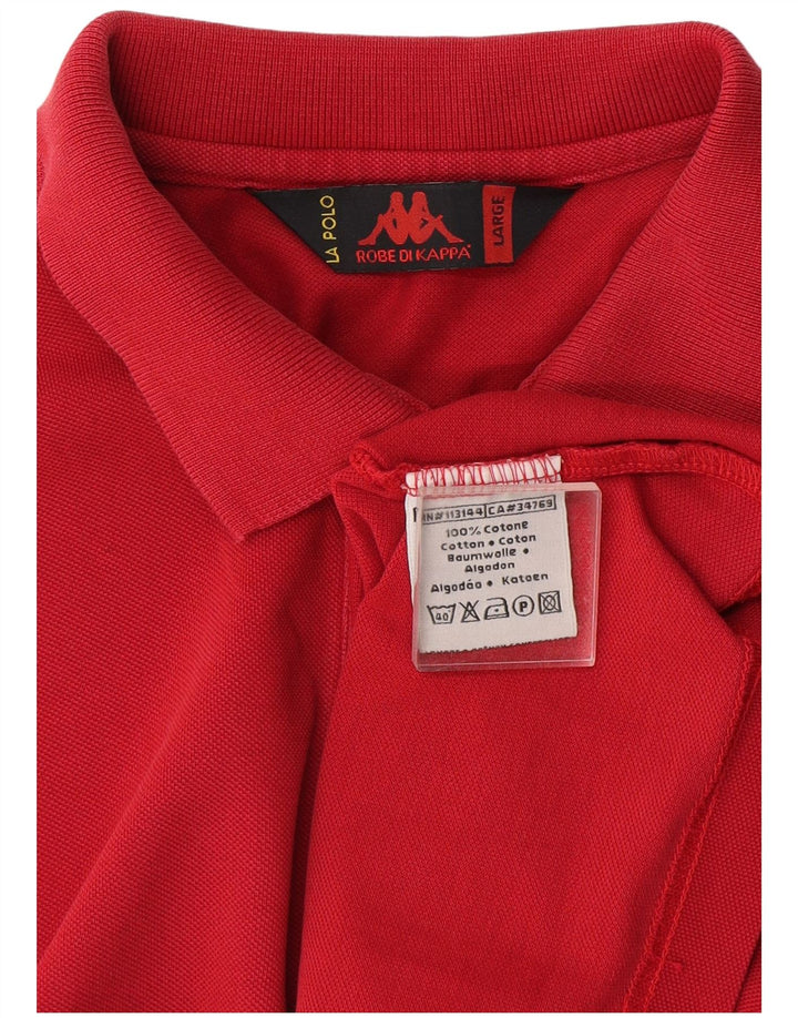 Мужская рубашка поло Kappa, большая красная хлопковая