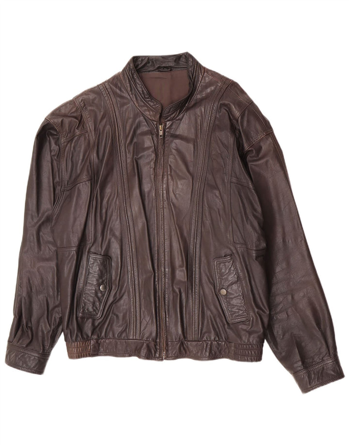 Мужская кожаная куртка Trapper IT 54 2XL Коричневая кожа
