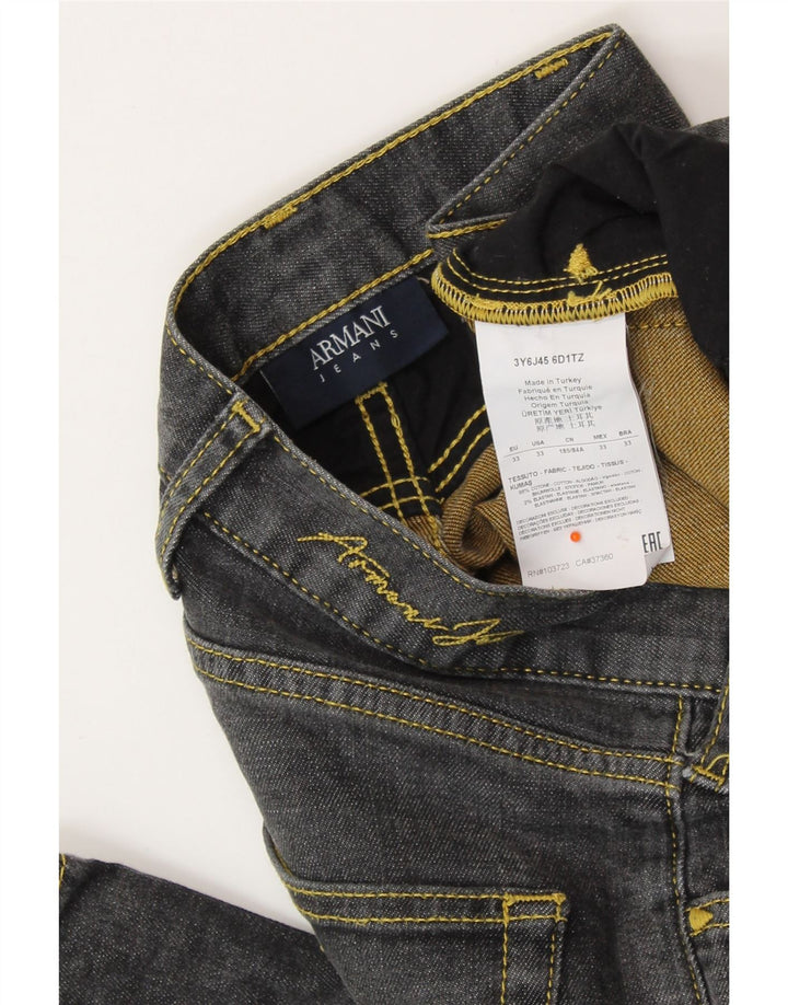 Мужские прямые джинсы ARMANI W33 L32 Серый хлопок