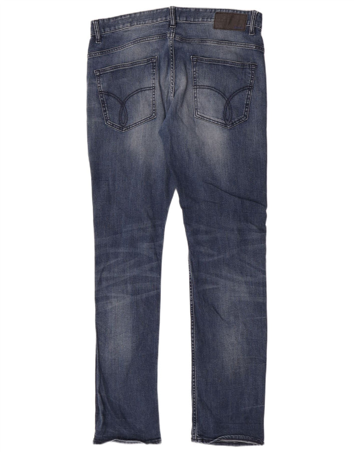 Мужские узкие джинсы Calvin Klein W34 L34 синие, хлопок