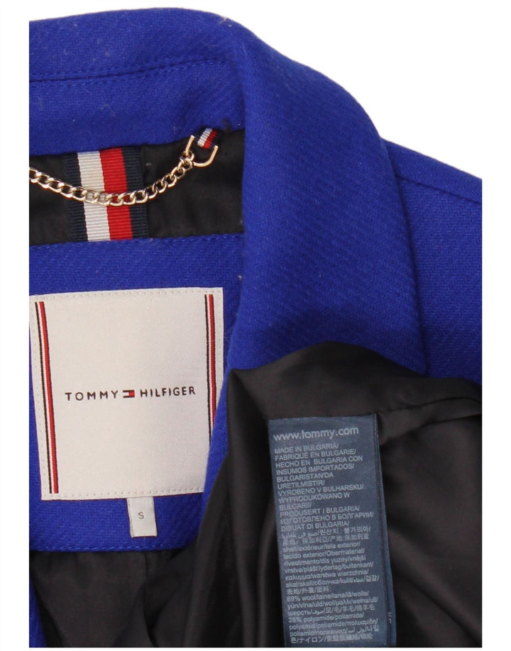Женское пальто Tommy Hilfiger UK 10, маленькое синее шерстяное