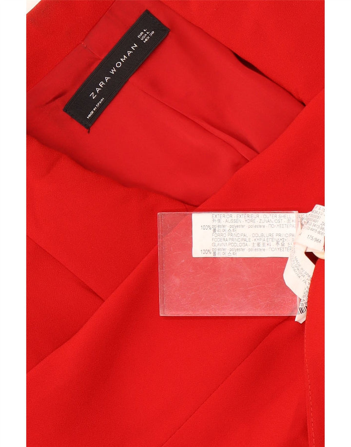 Женский двубортный пиджак Zara UK 14, большой красный полиэстер
