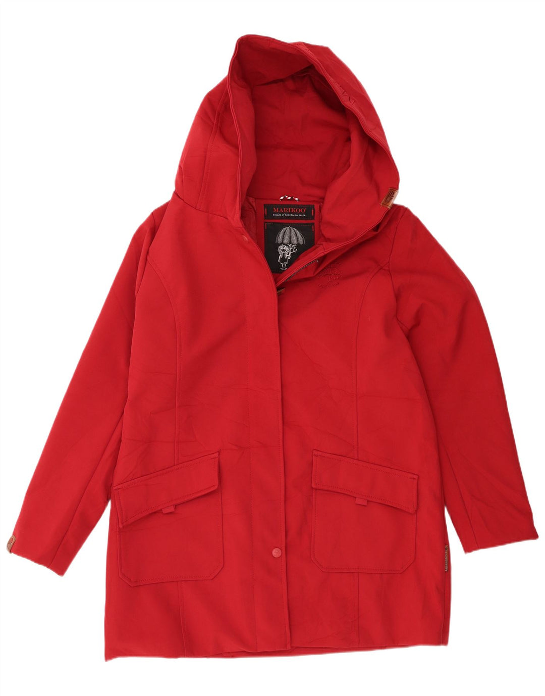 Женское пальто с капюшоном Marikoo UK 20 2XL, красный полиэстер
