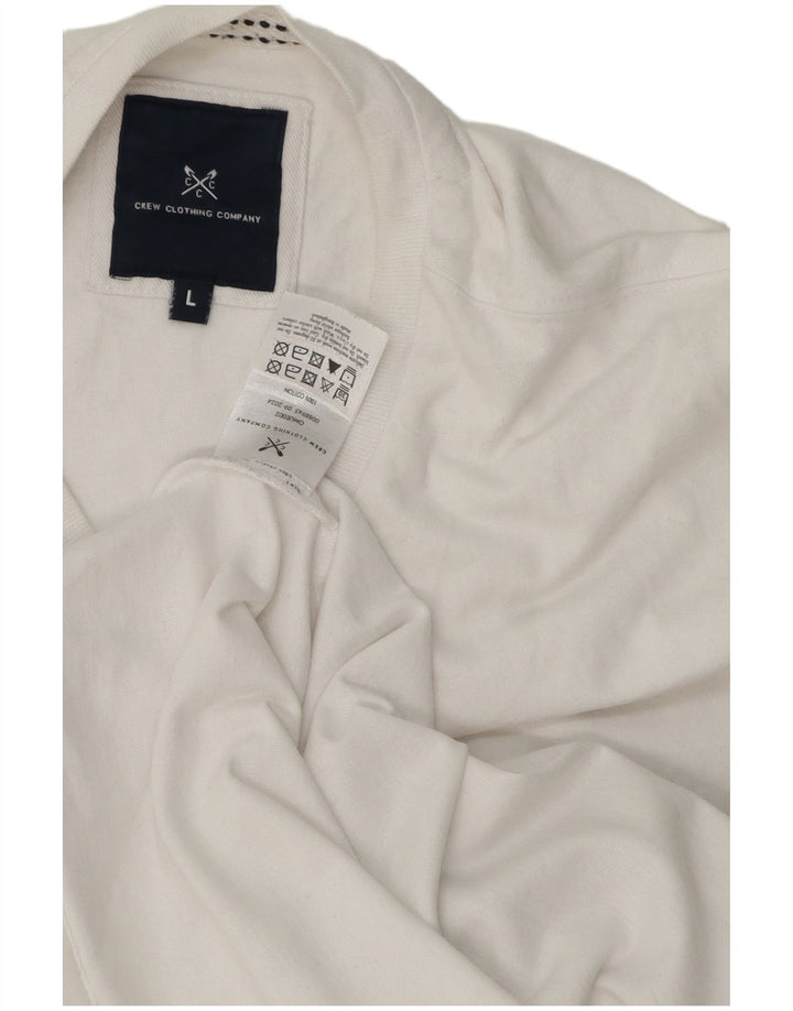 Crew Clothing Мужская футболка большого размера из хлопка белого цвета