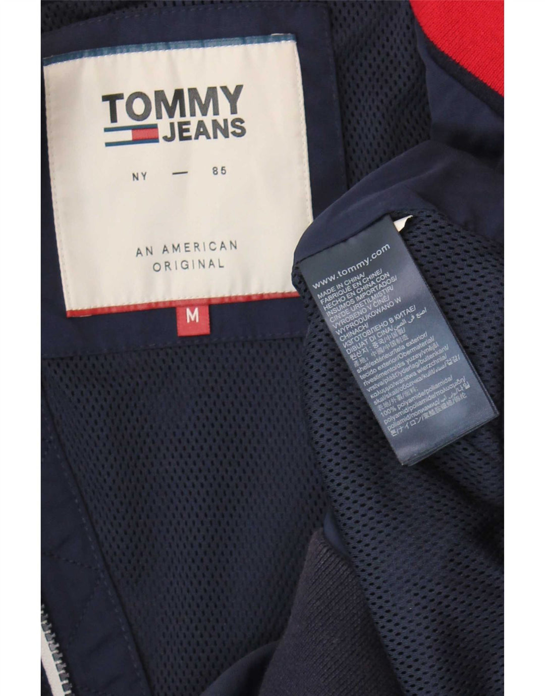 Мужская куртка-бомбер Tommy Hilfiger UK 38 средний темно-синий полиамид