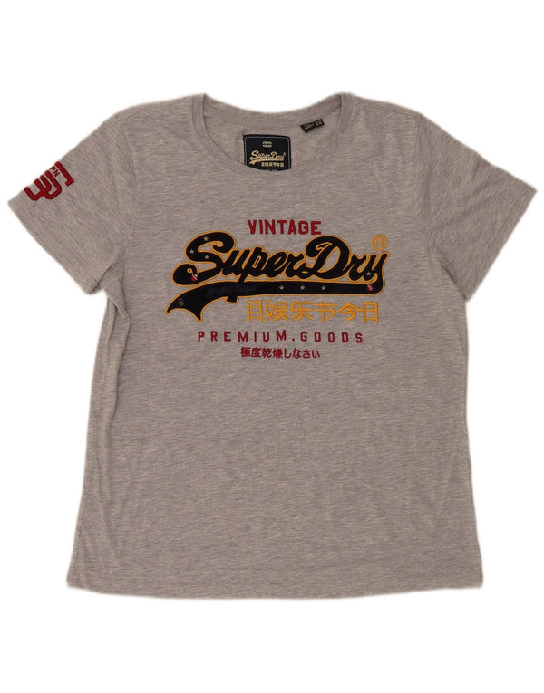 Женская футболка с рисунком Superdry Top UK 14, большая серая
