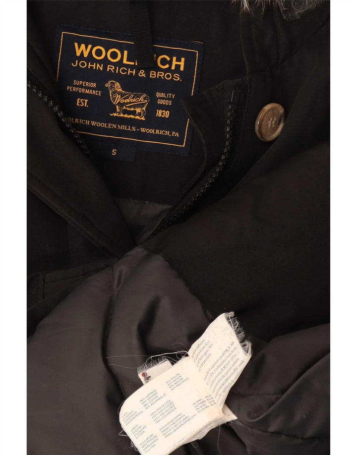 Женская стеганая куртка с капюшоном Woolrich UK 10, маленькая, черный хлопок