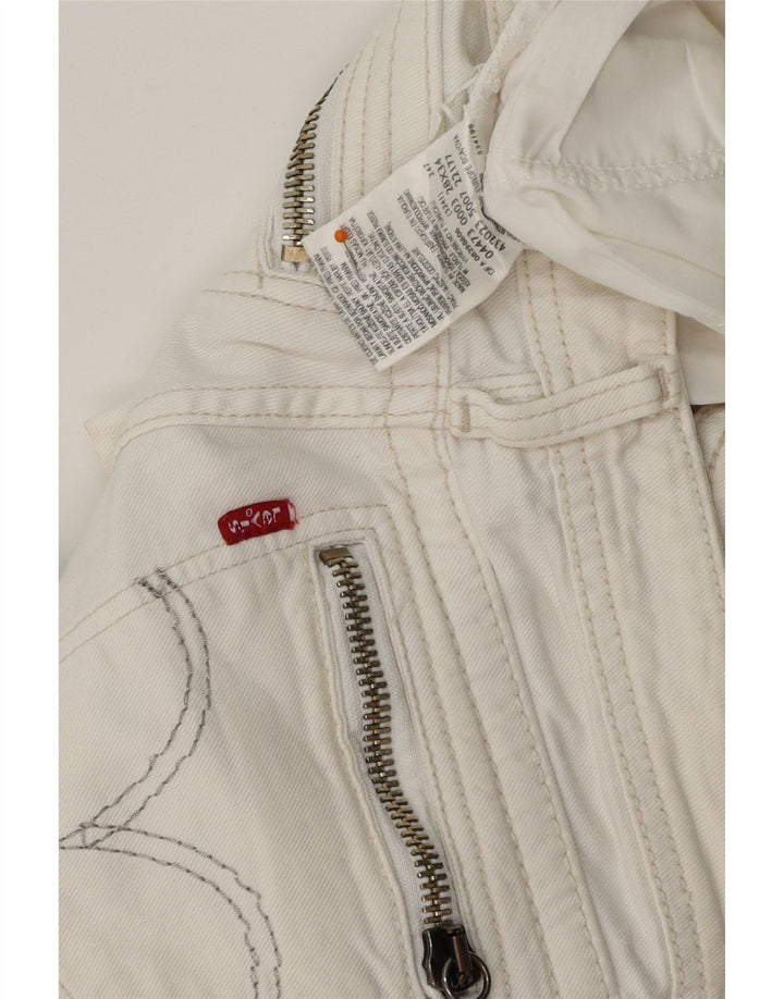 Женские джинсовые шорты LEVI'S W28, средний белый хлопок, хлопок