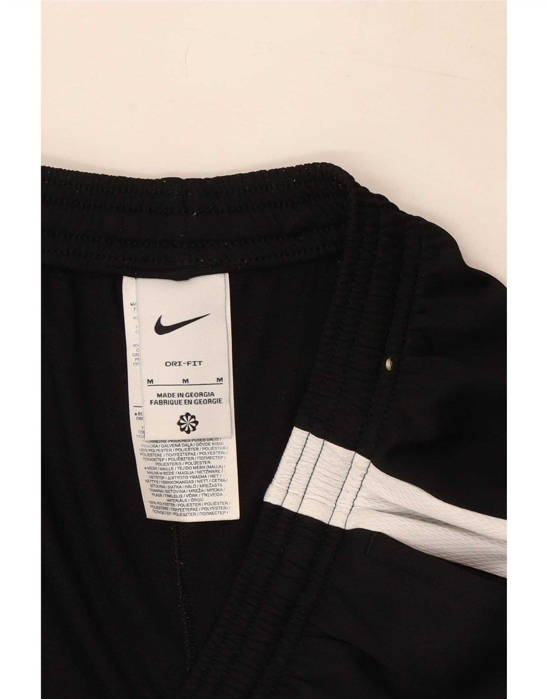 Мужские спортивные брюки Nike Dri Fit среднего размера, полиэстер с цветными блоками, средний черный