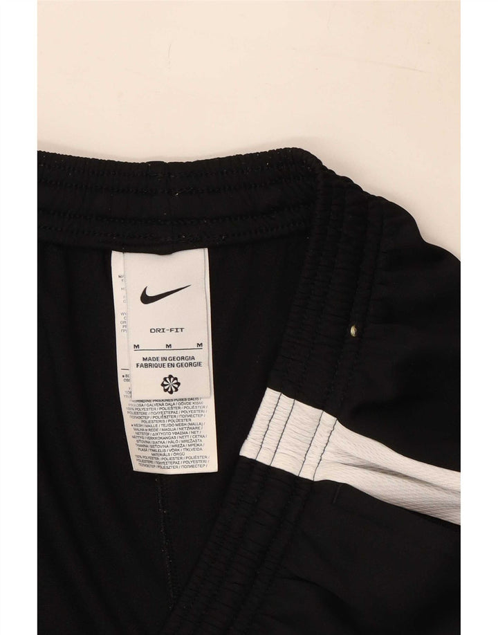 Мужские спортивные брюки Nike Dri Fit среднего размера, полиэстер с цветными блоками, средний черный