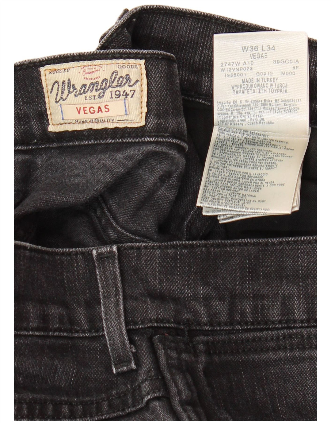 Мужские джинсы скинни WRANGLER Vegas W36 L34, черный хлопок