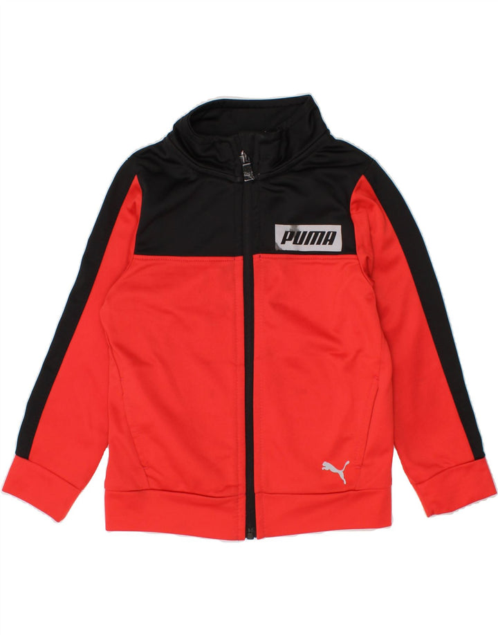 PUMA Boys Tracksuit Top Jacket 2-3 Years Red Colourblock Polyester Vintage Puma and Second-Hand Puma from Messina Hembry 