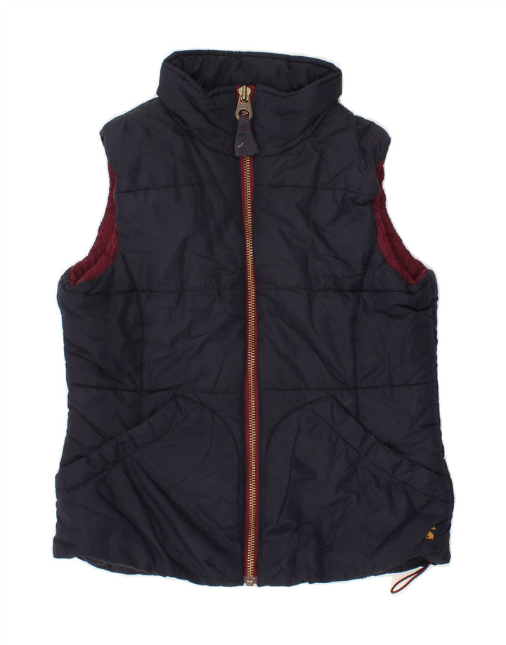JOULES Womens Padded Gilet UK 14 Medium Navy Blue Polyester Vintage Joules and Second-Hand Joules from Messina Hembry 