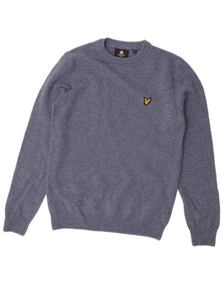 Мужской джемпер с круглым вырезом Lyle & Scott XS, синяя шерсть