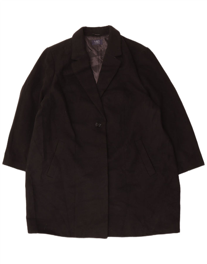 Женское пальто Marks & Spencer UK 26 5XL, черный полиэстер