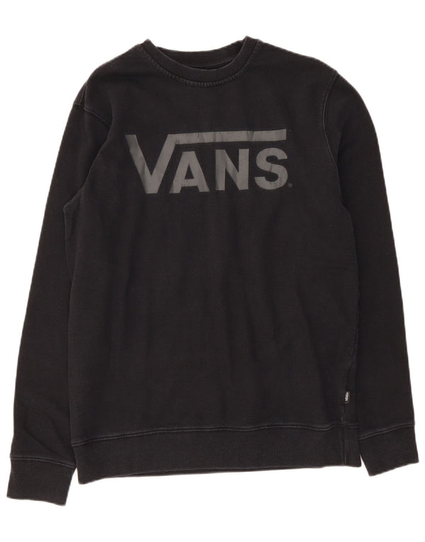 Мужской свитшот Vans, хлопковый джемпер среднего размера, черный