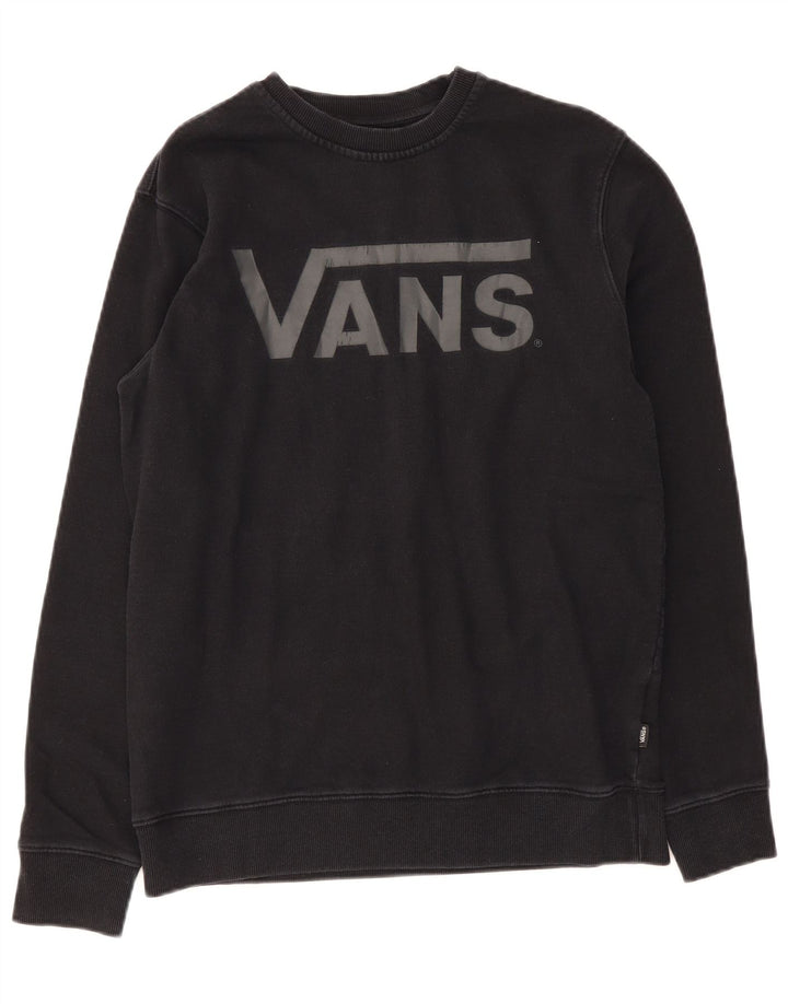 Мужской свитшот Vans, хлопковый джемпер среднего размера, черный