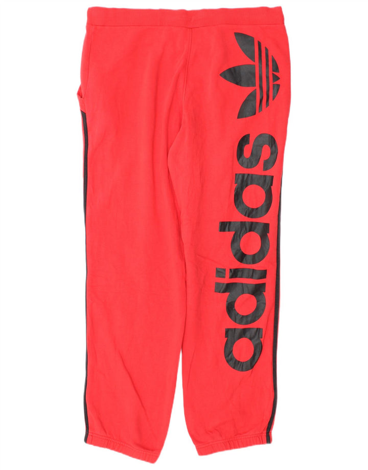 Мужские спортивные брюки Adidas с графическим рисунком, джоггеры, средний красный хлопок, хлопок