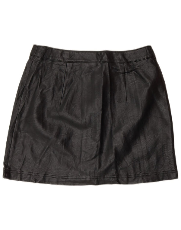 Женская мини-юбка из искусственной кожи Topshop Petite UK 8, маленькая W26, черная