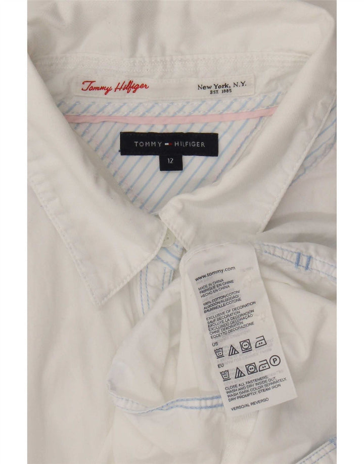 Женская рубашка Tommy Hilfiger, размер США 12, большой белый хлопок, хлопок