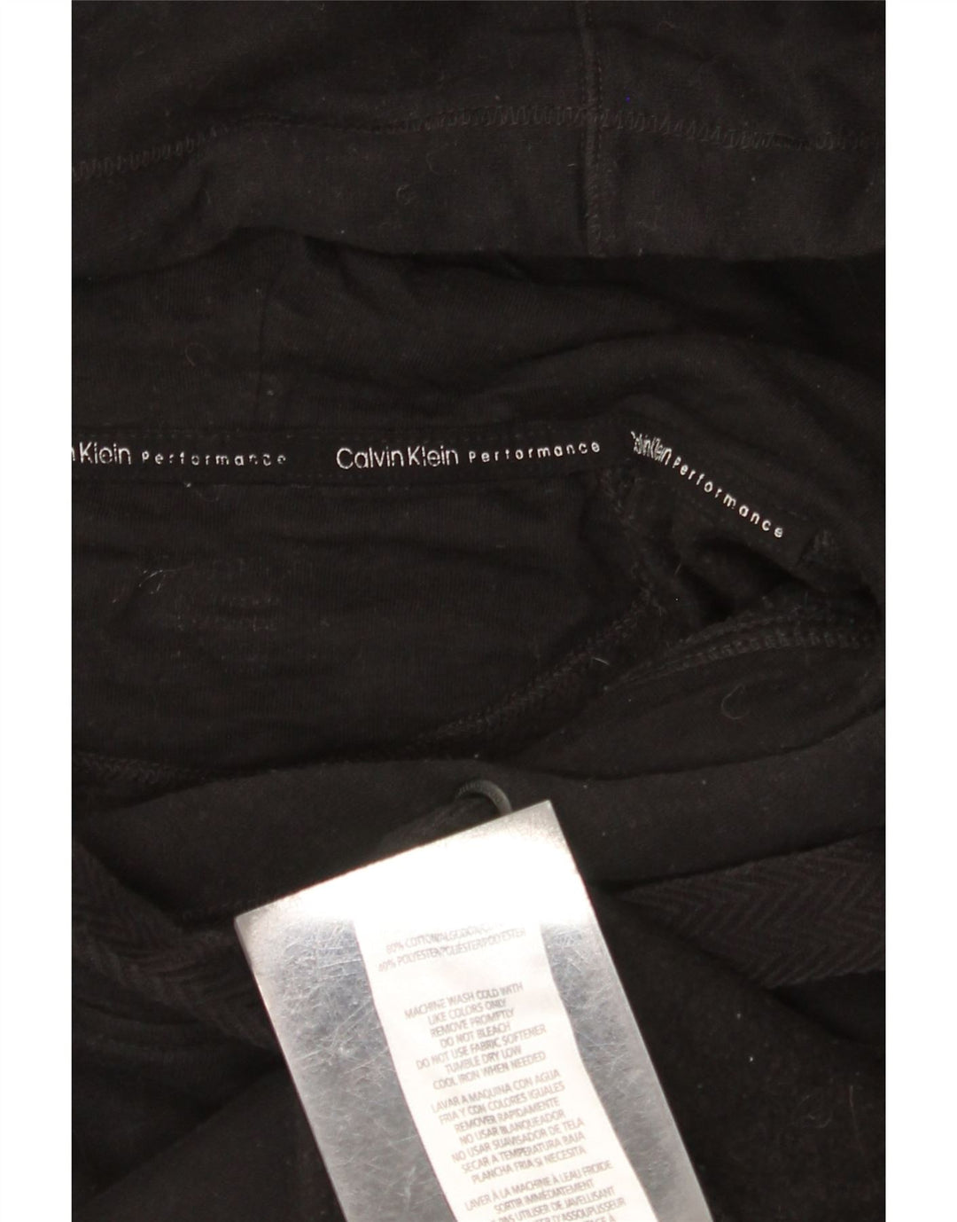 CALVIN KLEIN Женский джемпер с капюшоном оверсайз с графическим рисунком UK 18 XL, черный хлопок