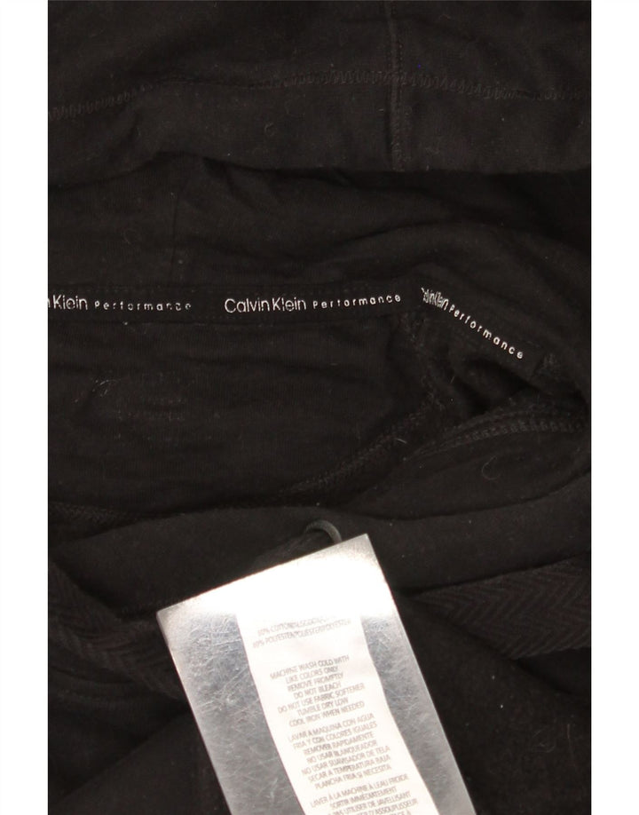 CALVIN KLEIN Женский джемпер с капюшоном оверсайз с графическим рисунком UK 18 XL, черный хлопок
