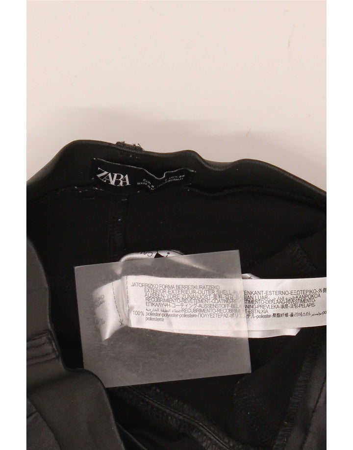 Женские леггинсы из искусственной кожи Zara, маленькие W26 L30, черные, полиэстер