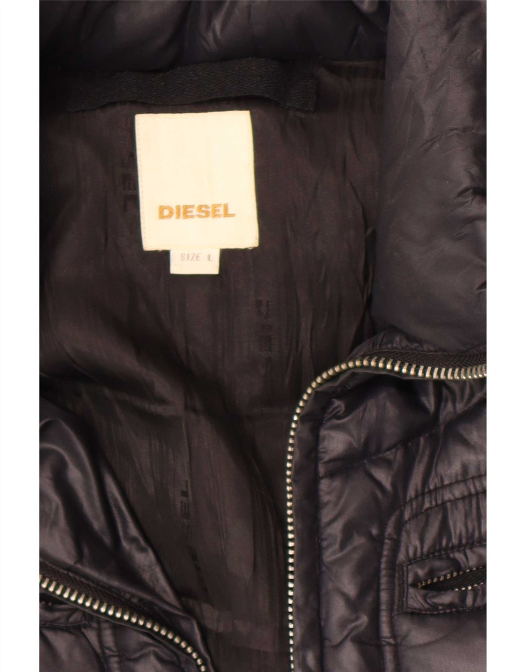 Женская утепленная куртка с капюшоном Diesel UK 16, большая черная