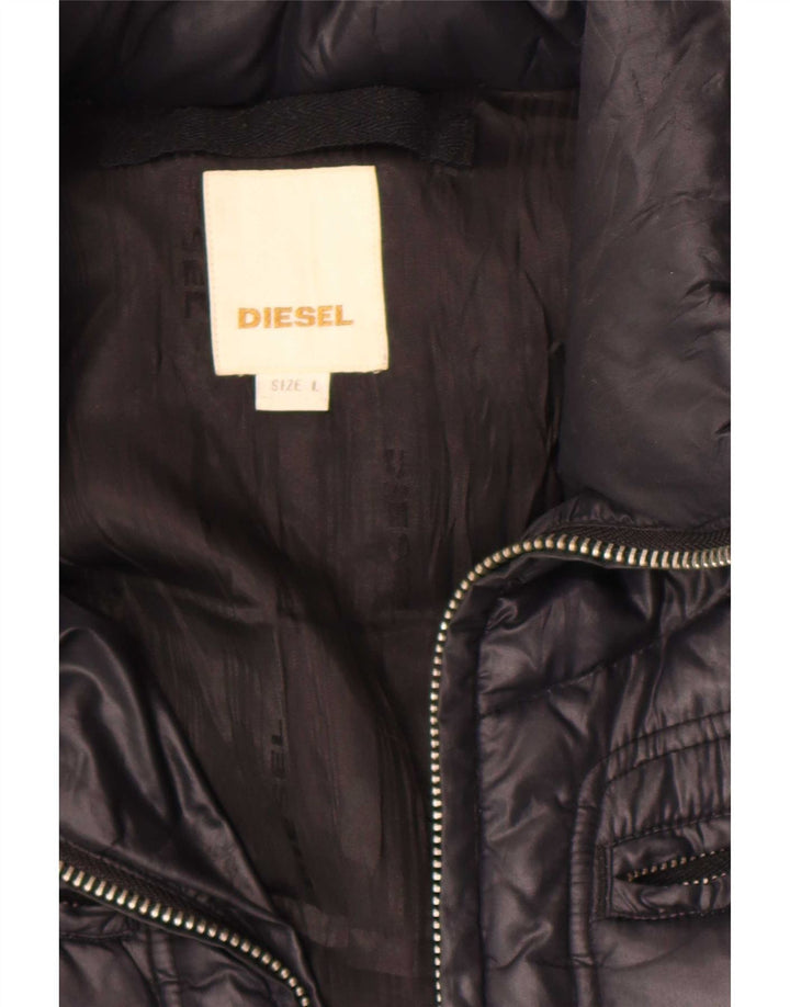 Женская утепленная куртка с капюшоном Diesel UK 16, большая черная
