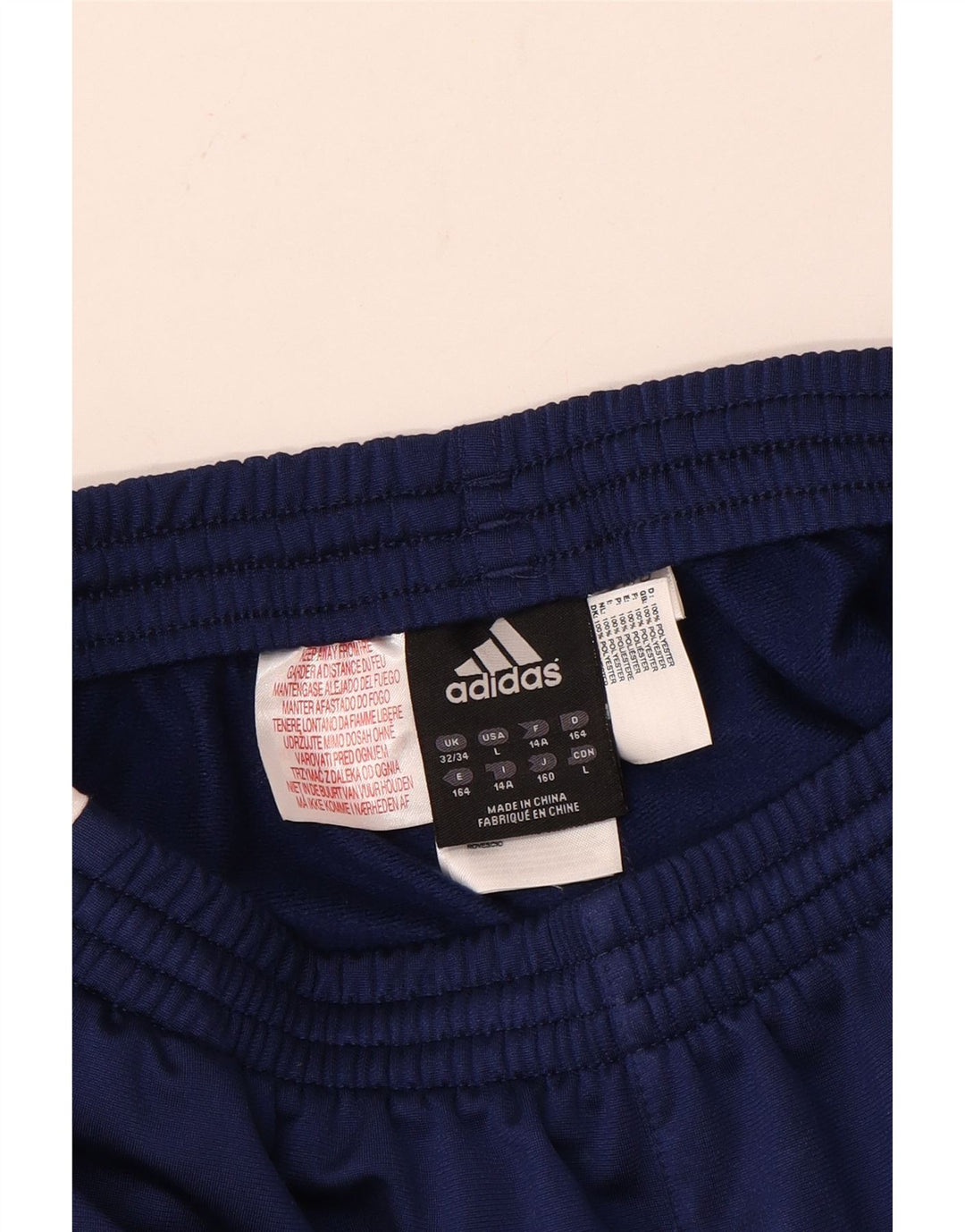 Спортивные брюки Adidas для мальчиков 13–14 лет, синие, полиэстер с цветными блоками