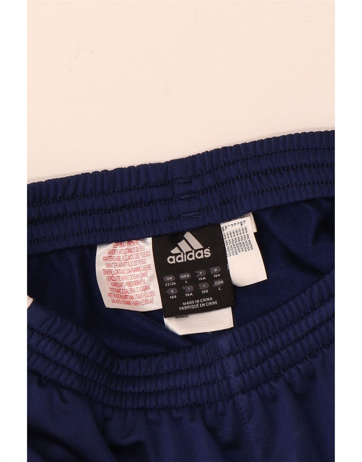 Спортивные брюки Adidas для мальчиков 13–14 лет, синие, полиэстер с цветными блоками