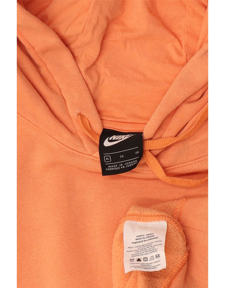 Мужская толстовка с капюшоном Nike XL оранжевого цвета, хлопок