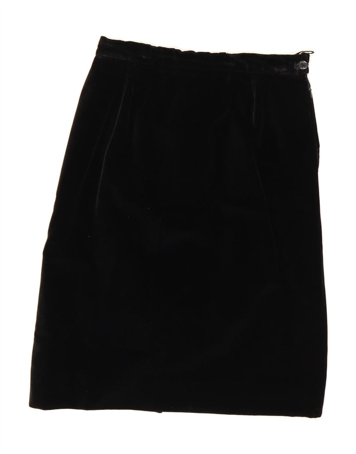 VINTAGE Womens Velvet A-Line Skirt W28 Medium Black Vintage Vintage and Second-Hand Vintage from Messina Hembry 