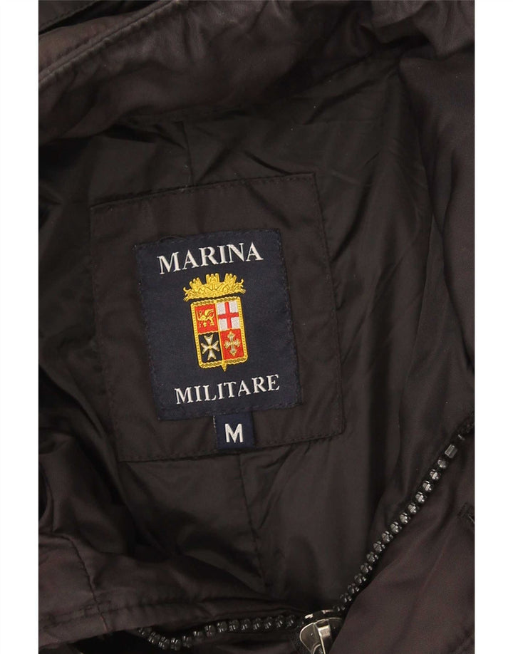 Мужская утепленная куртка с капюшоном Marina Militare UK 38, средний черный полиамид