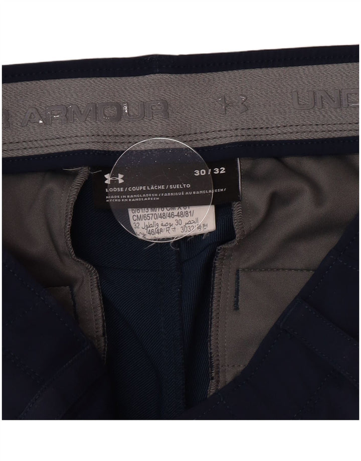Мужские прямые брюки чинос Under Armour W30 L32 темно-синие из полиэстера