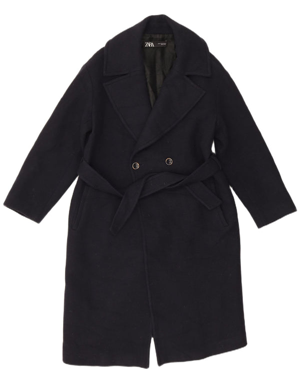 Женское двубортное пальто Zara UK 6 XS темно-синее, шерсть