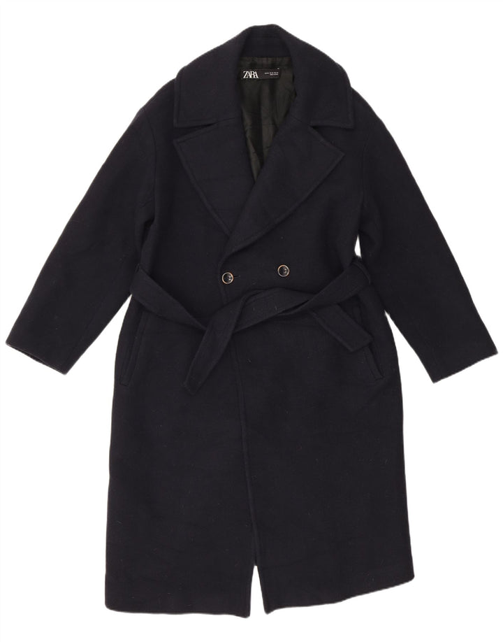 Женское двубортное пальто Zara UK 6 XS темно-синее, шерсть
