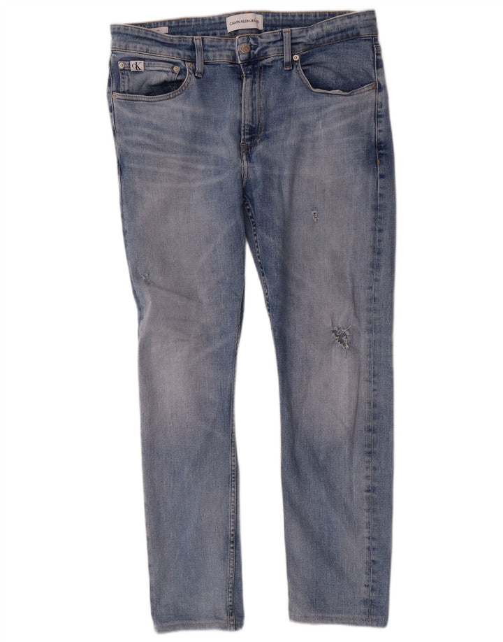 Мужские узкие джинсы Calvin Klein W32 L30, синий хлопок