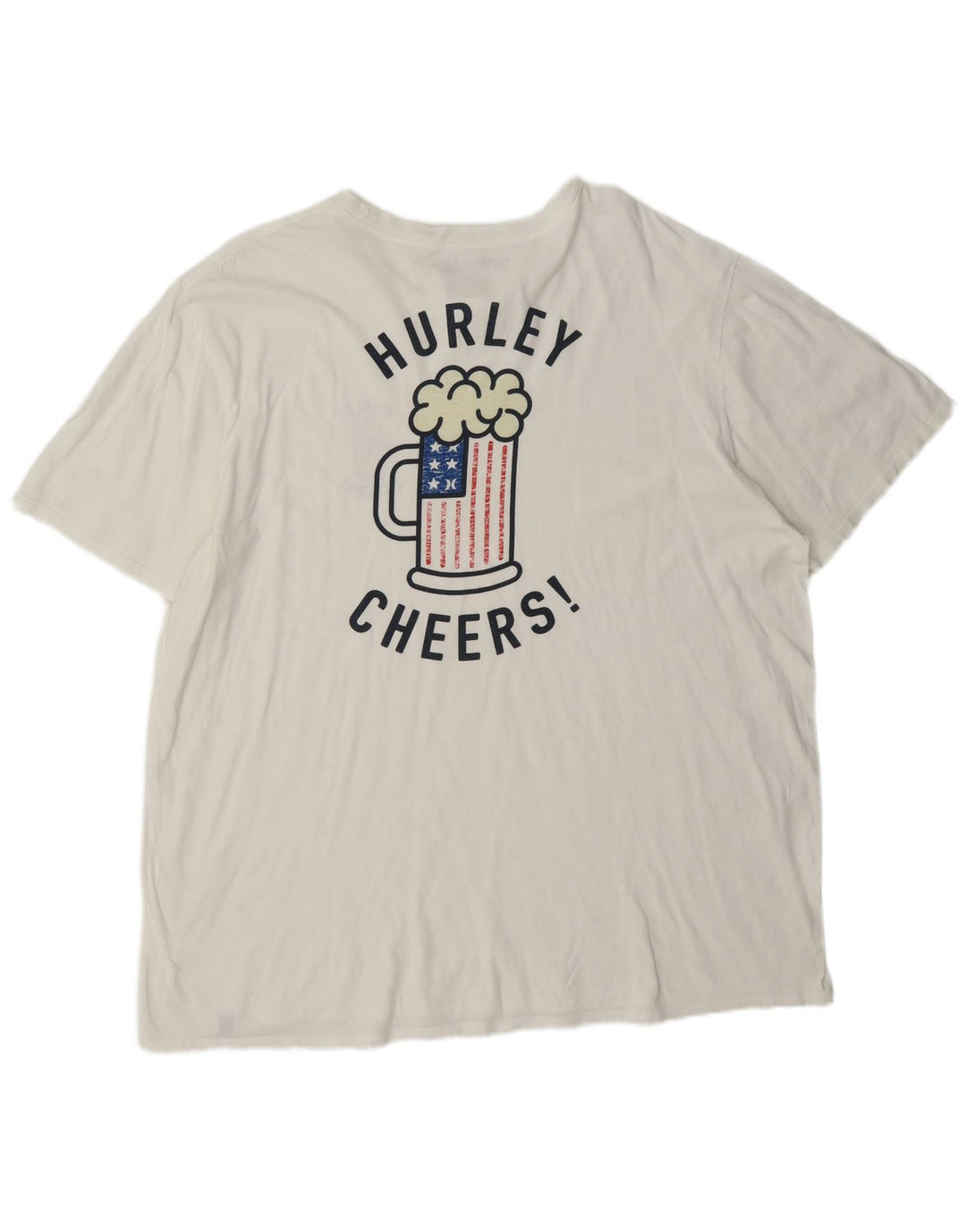 Мужская футболка с рисунком Hurley, топ 2XL, белый хлопок