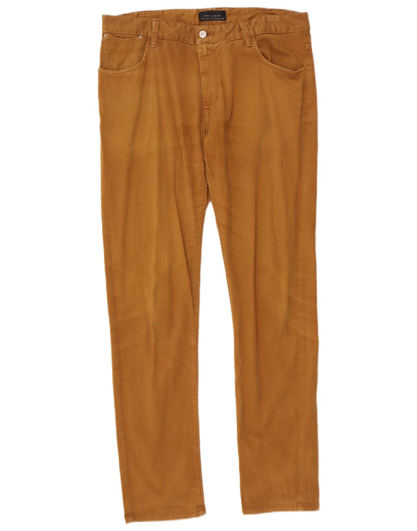 Мужские узкие повседневные брюки Zara EU 46 XL W36 L34 коричневые хлопковые