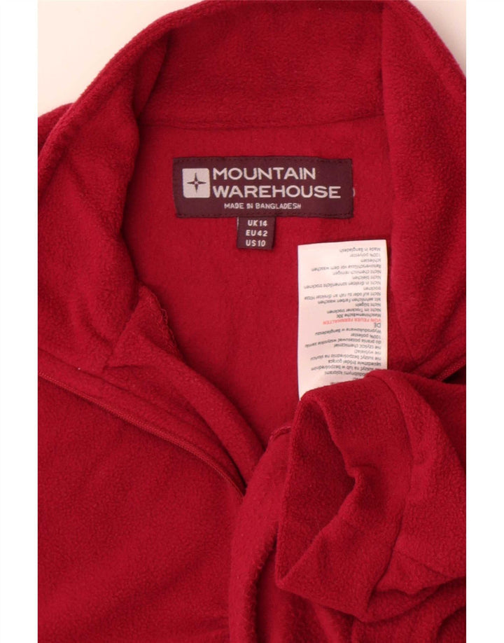 Женский флисовый джемпер Mountain Warehouse с воротником на молнии, Великобритания 14, большой красный полиэстер
