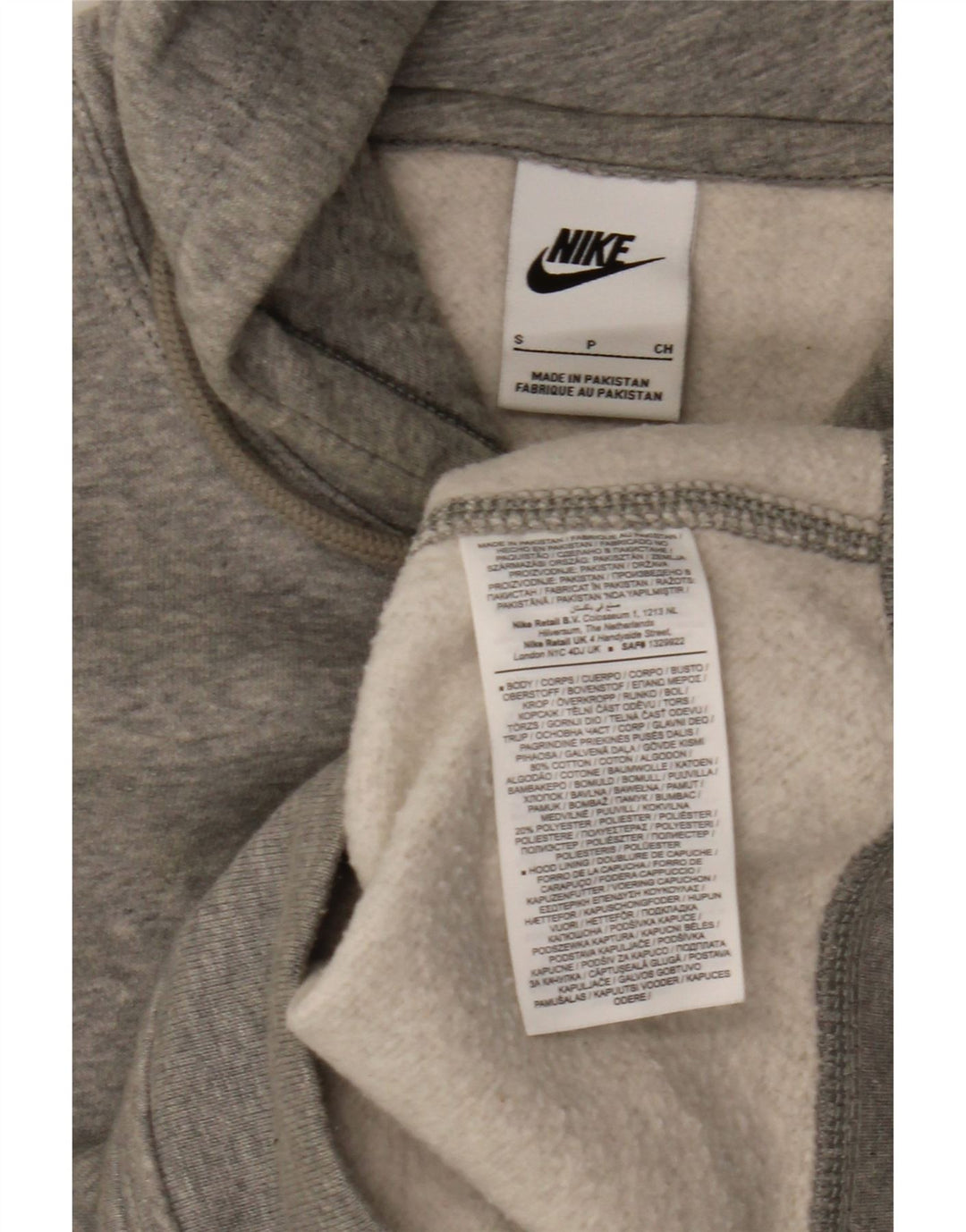 Мужской джемпер с капюшоном Nike, маленький серый, хлопковый в крапинку