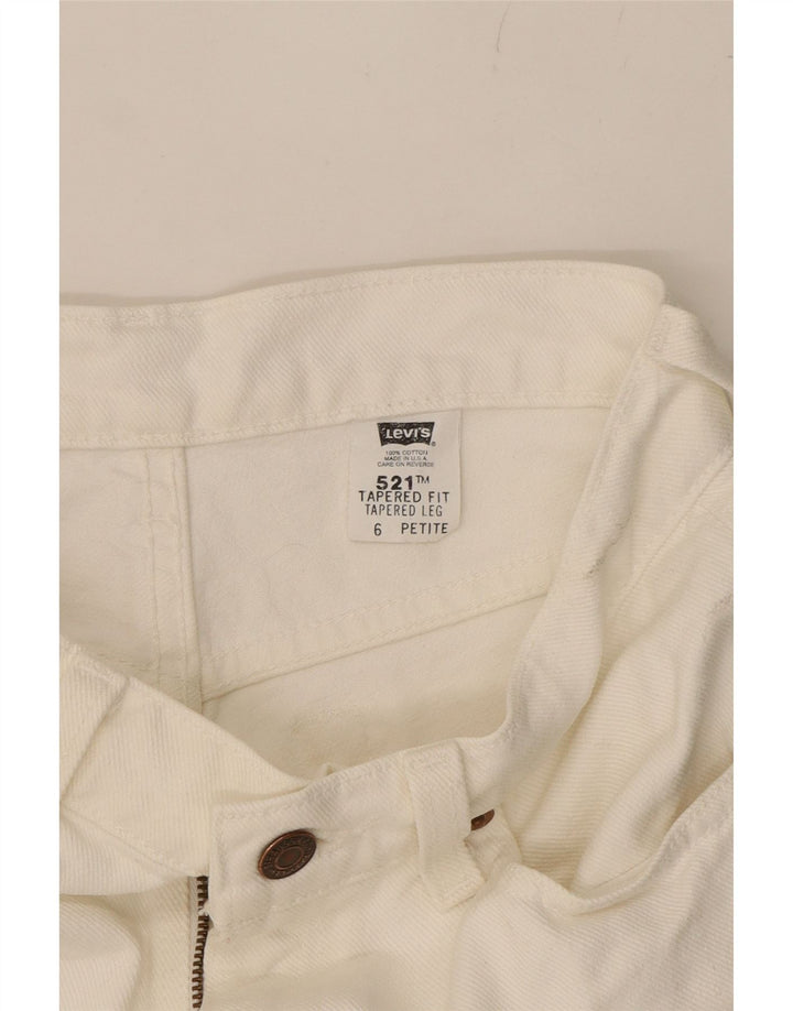 LEVI'S Womens 521 Tapered Jeans US 6 Medium W25 L27 White Cotton Vintage Levi's and Second-Hand Levi's from Messina Hembry 