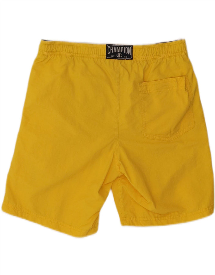 CHAMPION Mens Graphic Swimming Shorts Small  Yellow Polyamide